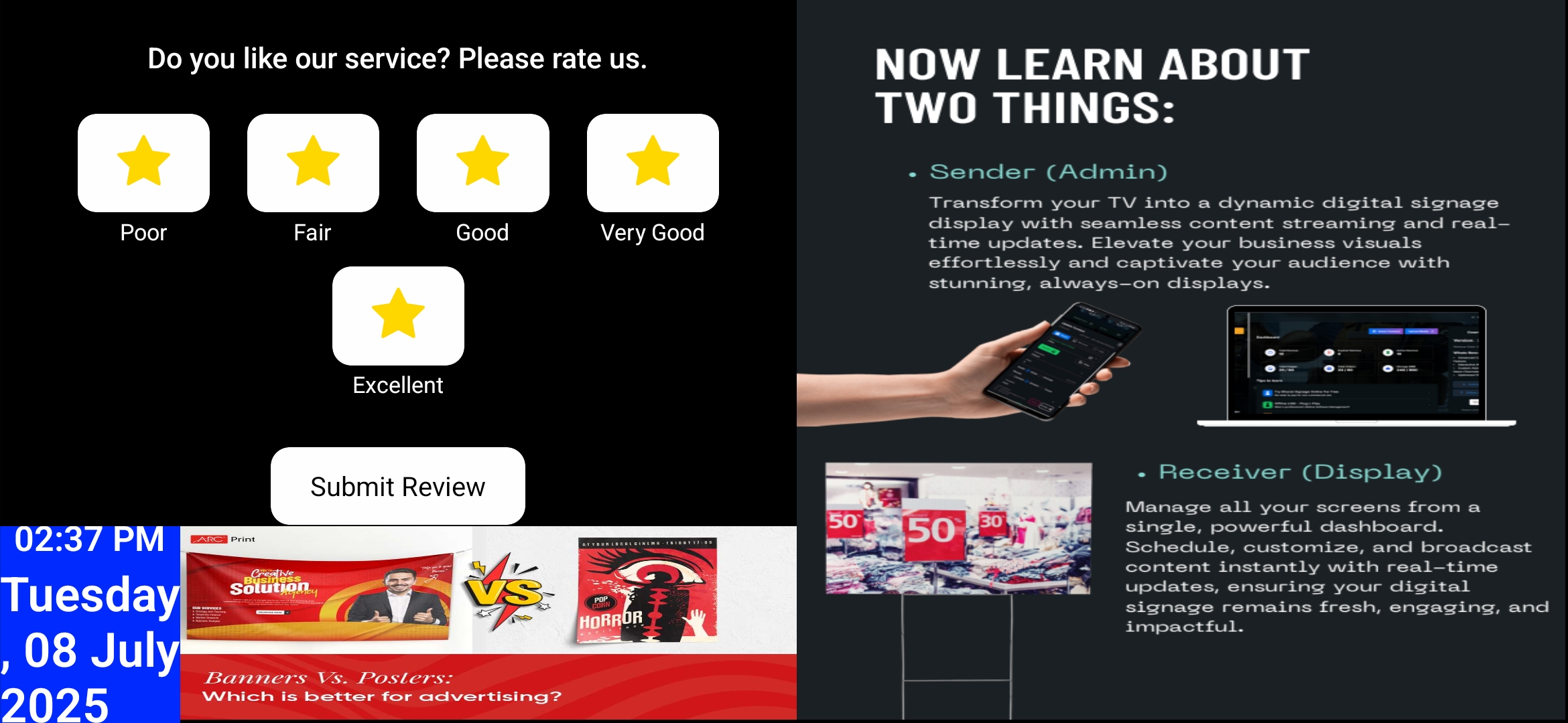Review and Rating Layout Example